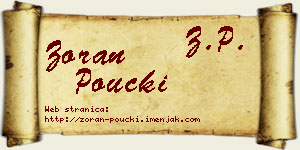 Zoran Poučki vizit kartica